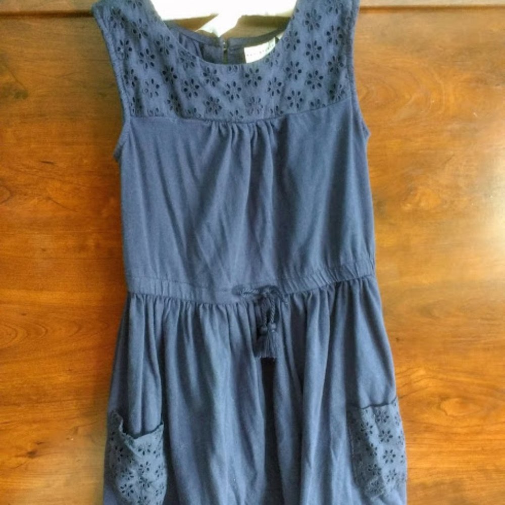 Sweet Navy Eyelet Dress - Soft and Casual